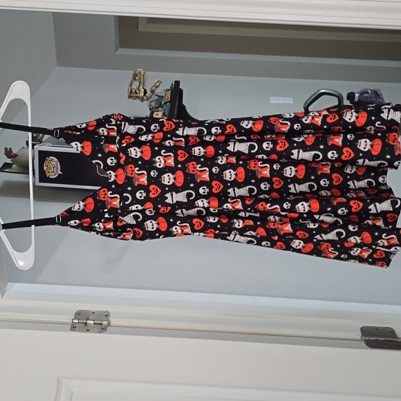 Black Milk Meowlloween black mini strappy dress - Picture 3 of 4